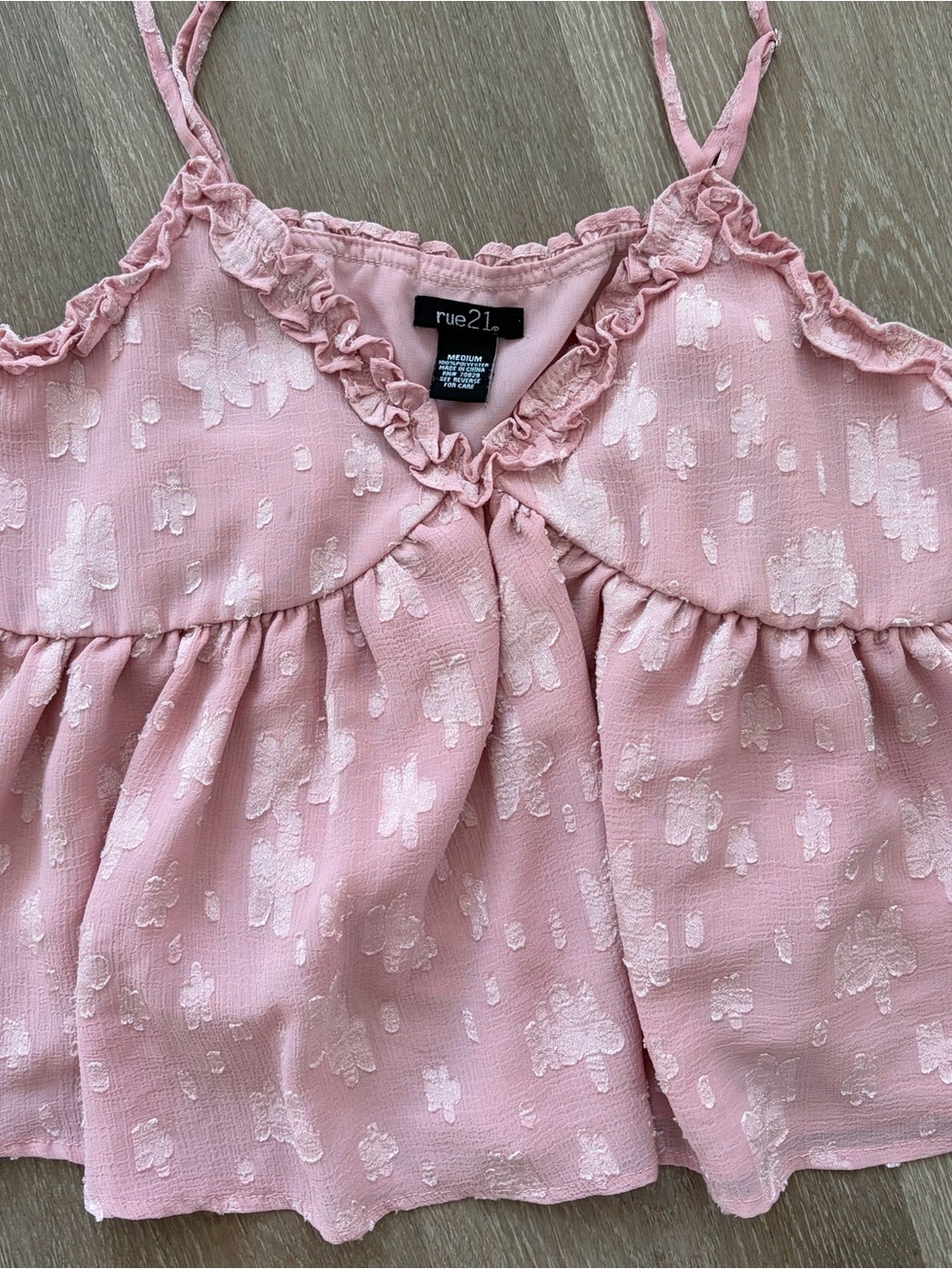 Rue21 Dusty Rose Ruffle Trim Tank - Picture 4 of 4